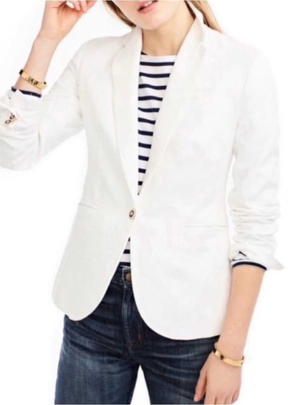 J. Crew Campbell Single-Button Tailored Linen Blazer